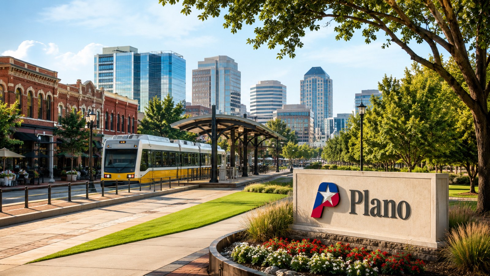 Plano, Texas community and residential streetscape