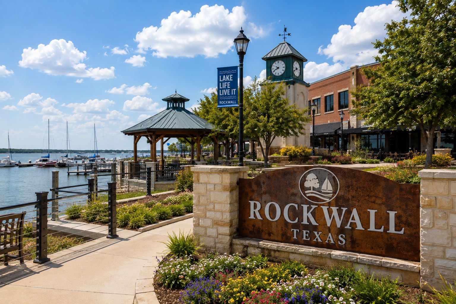 Rockwall, Texas community and lake-area setting