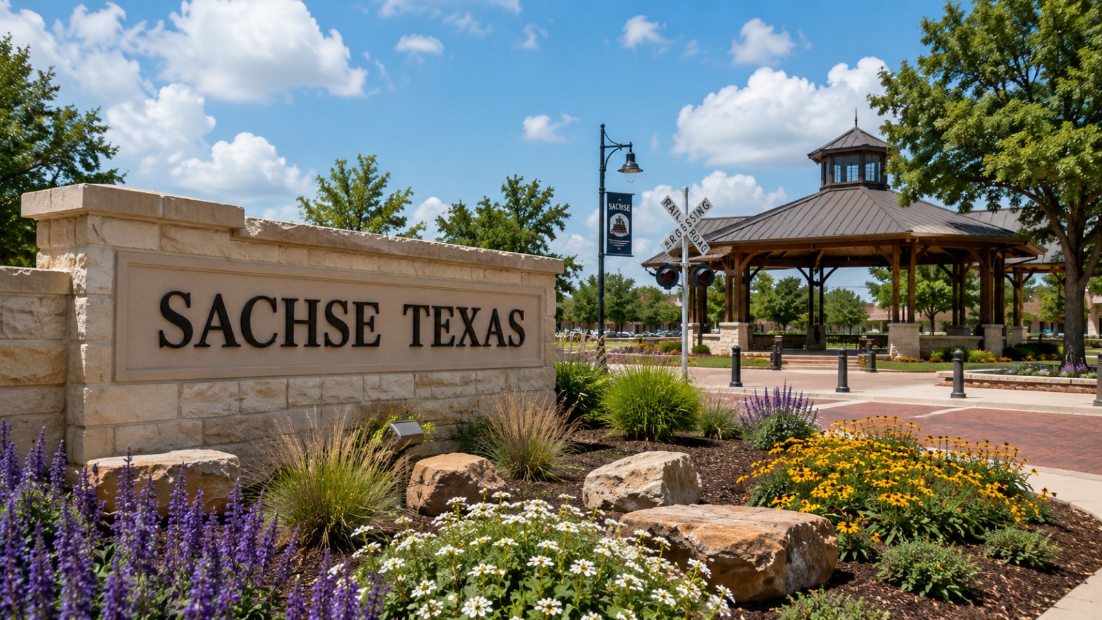 Sachse, Texas community and residential streetscape